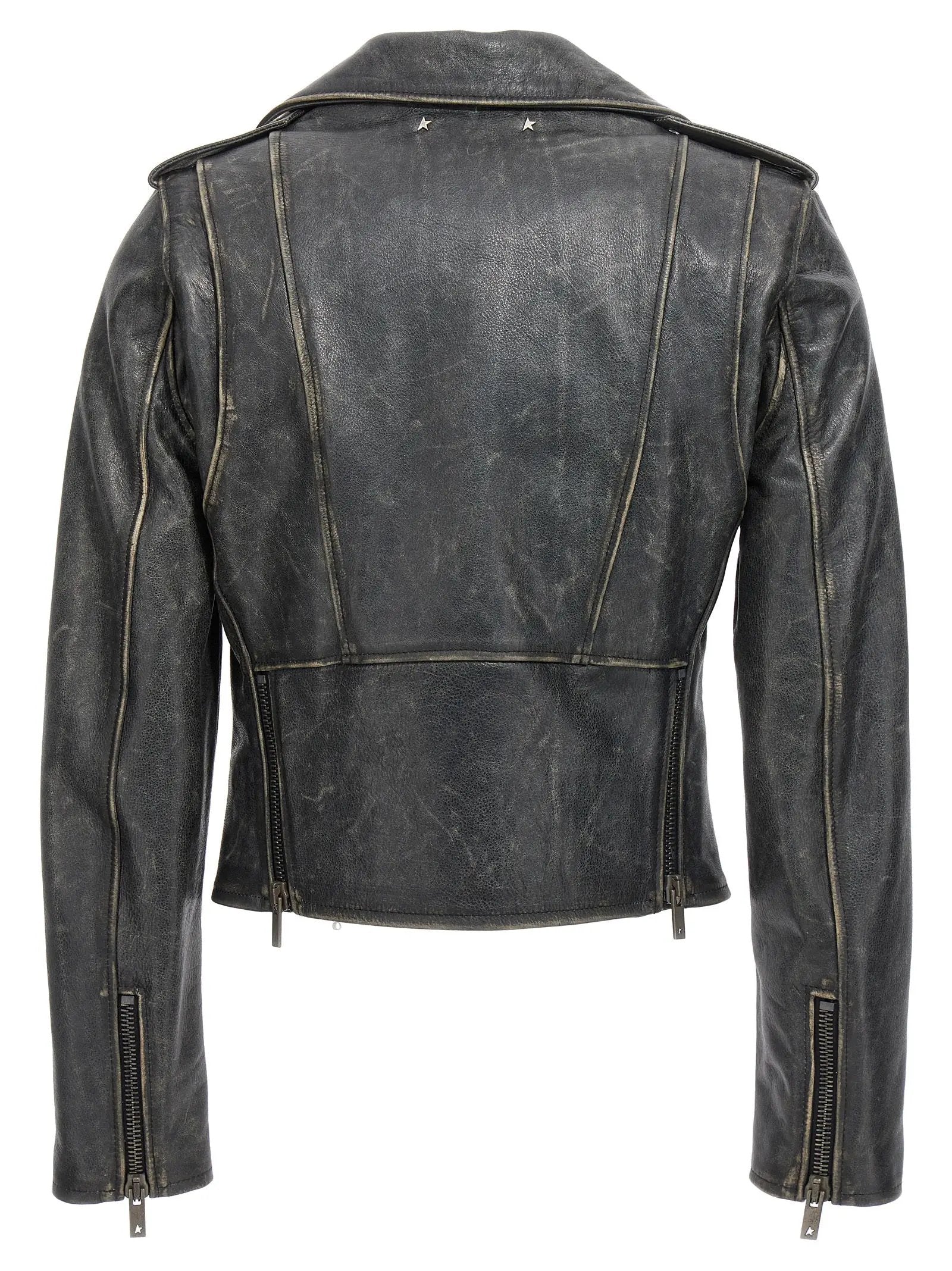 Golden Goose Black Cowhide Leather Jacket