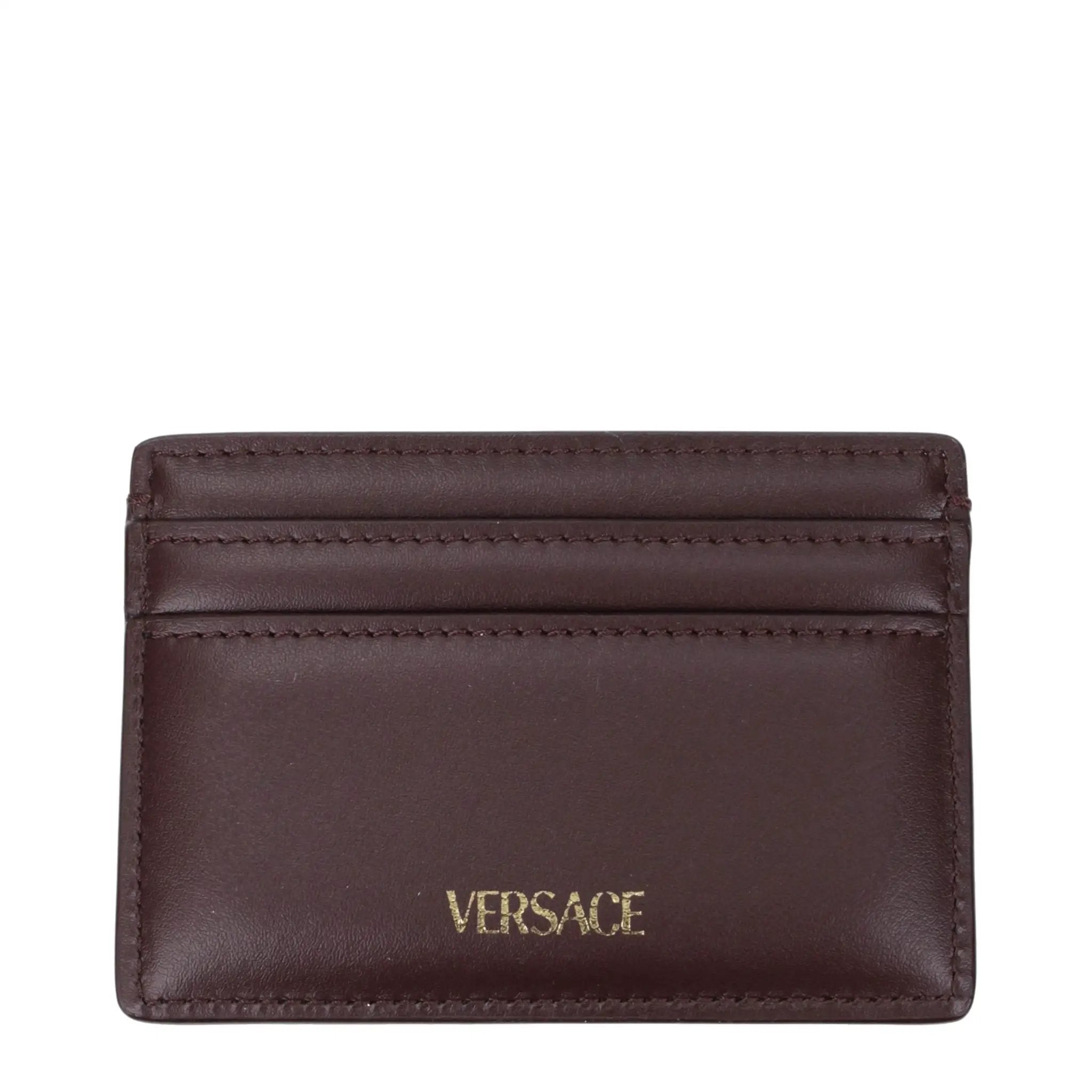 Versace Brown Leather Cardholder