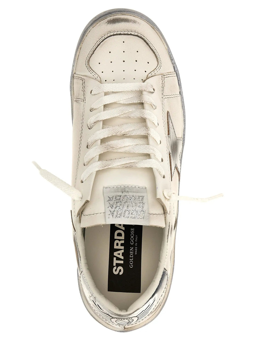 Golden Goose Silver Cowhide Athletic Sneakers
