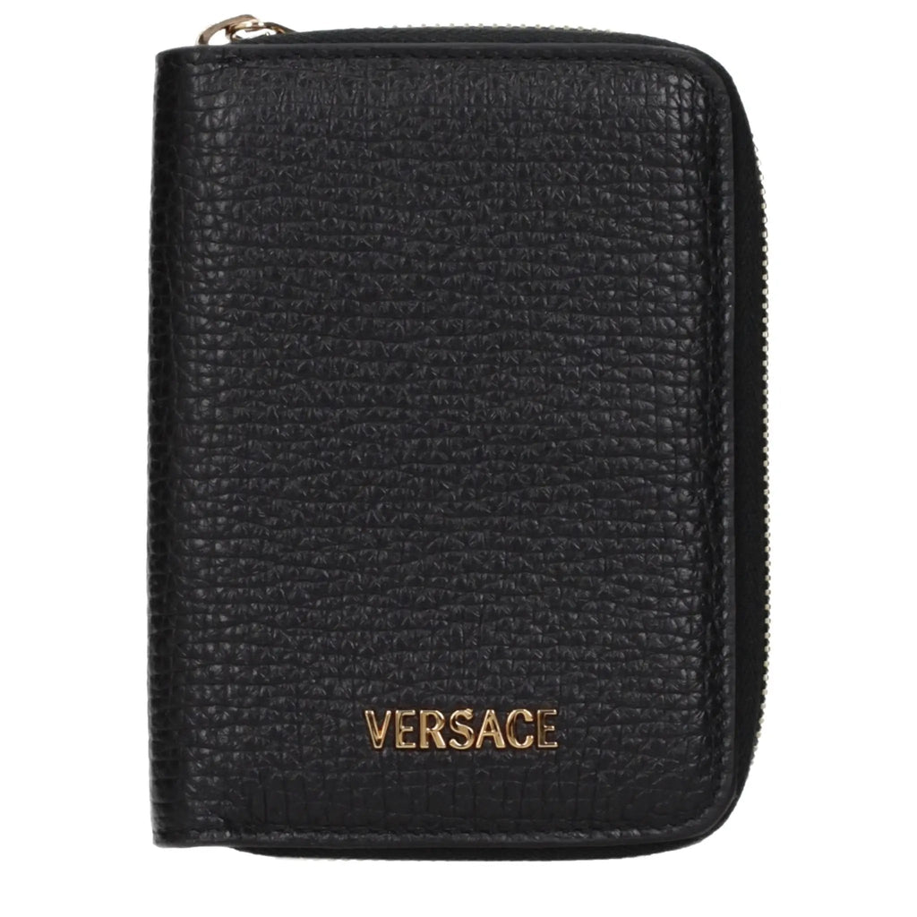 Portefeuille Versace en cuir noir
