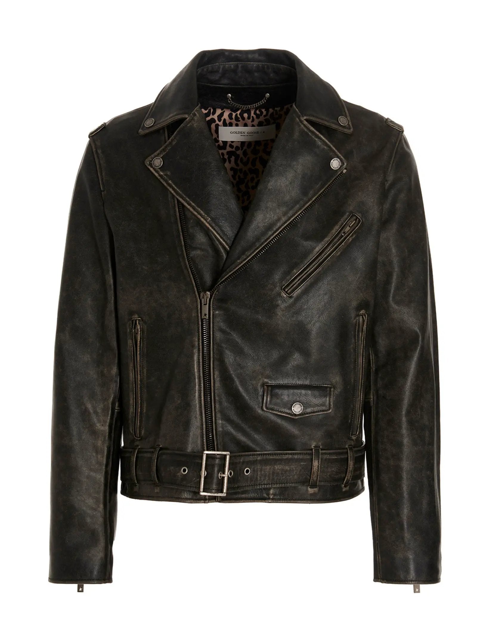 Golden Goose Black Calfskin Leather Jacket