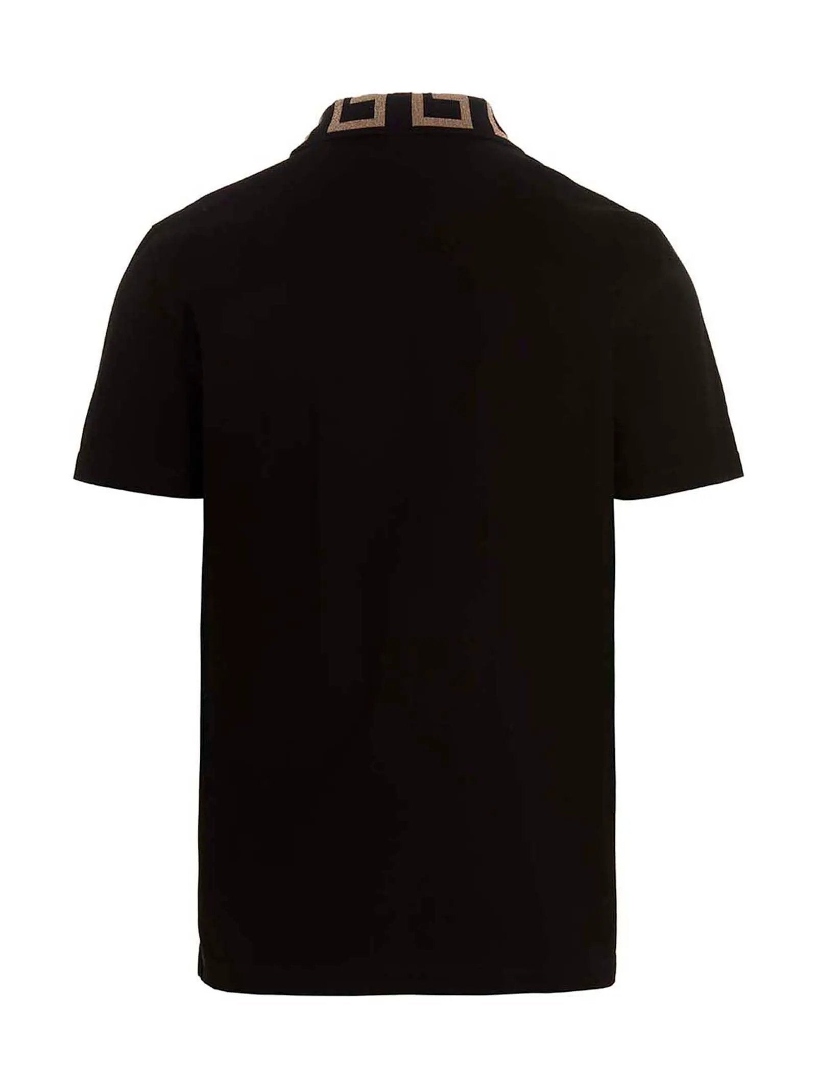 Versace Black Cotton Polo Shirt