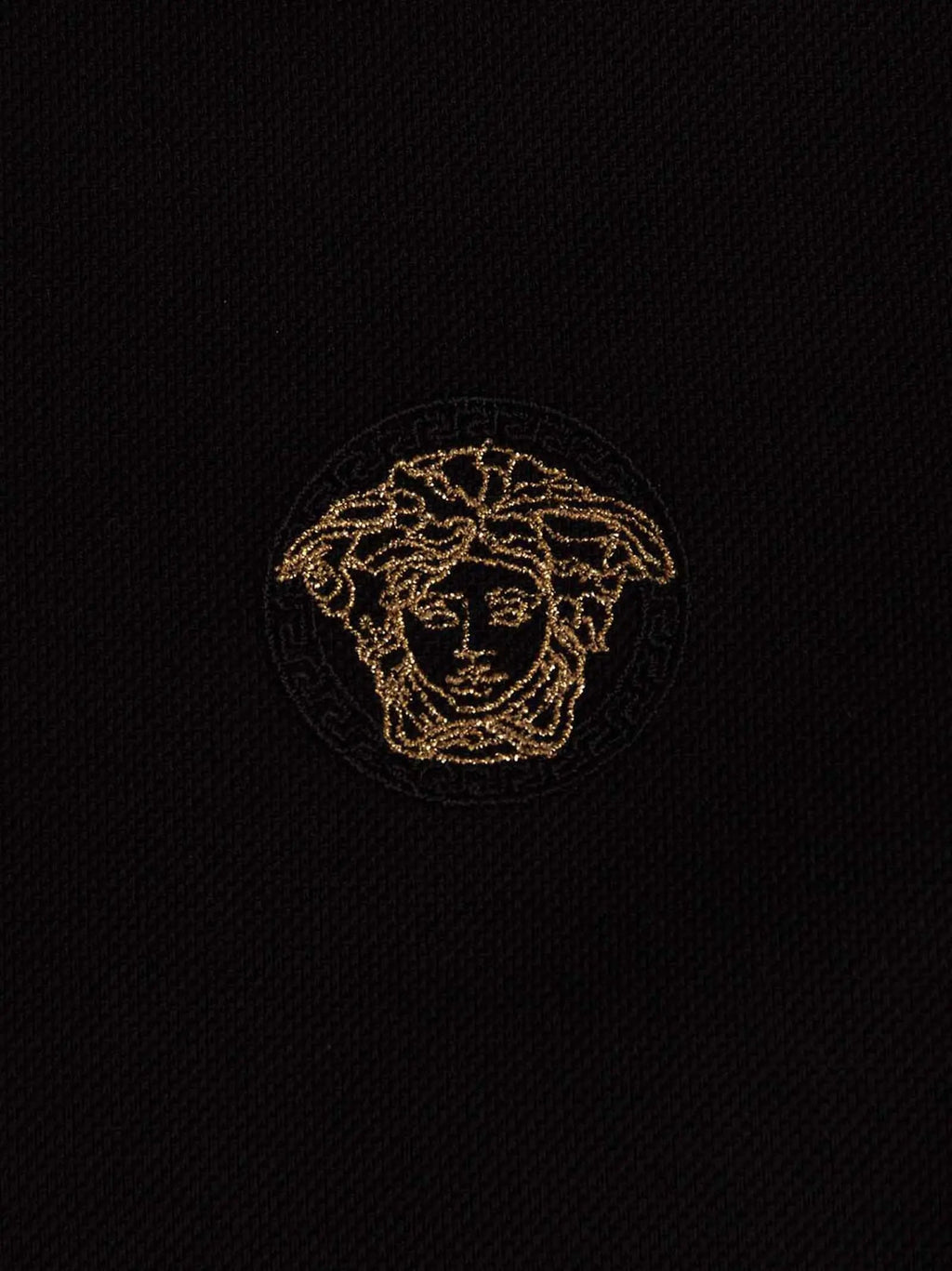 Versace Black Cotton Polo Shirt