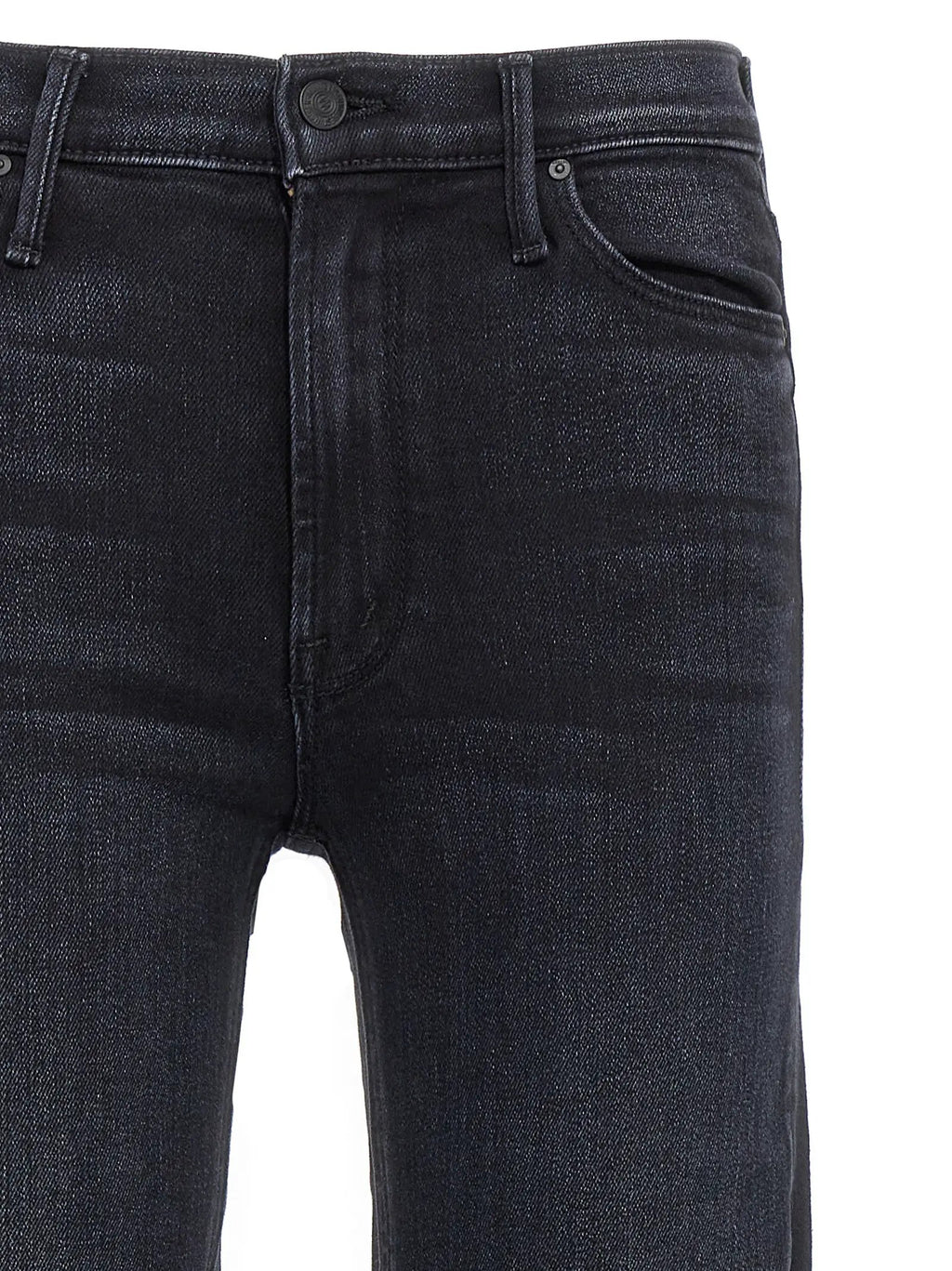 Mother Denim Black Cotton Slim Fit Jeans
