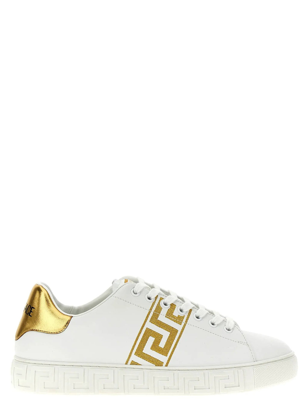 Versace Gold Polyamide Low Top Sneakers