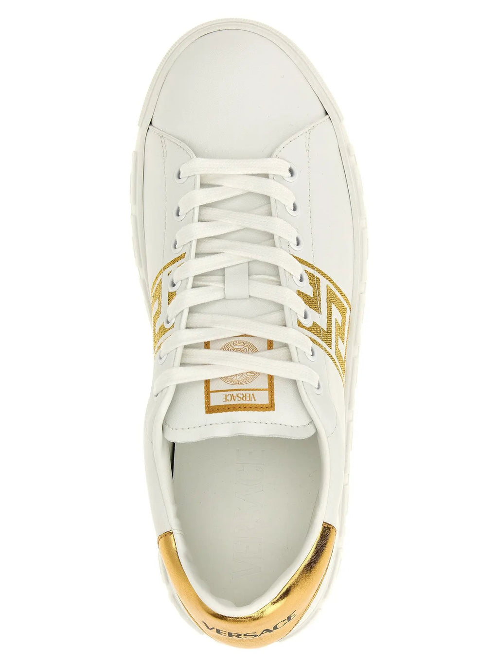 Versace Gold Polyamide Low Top Sneakers