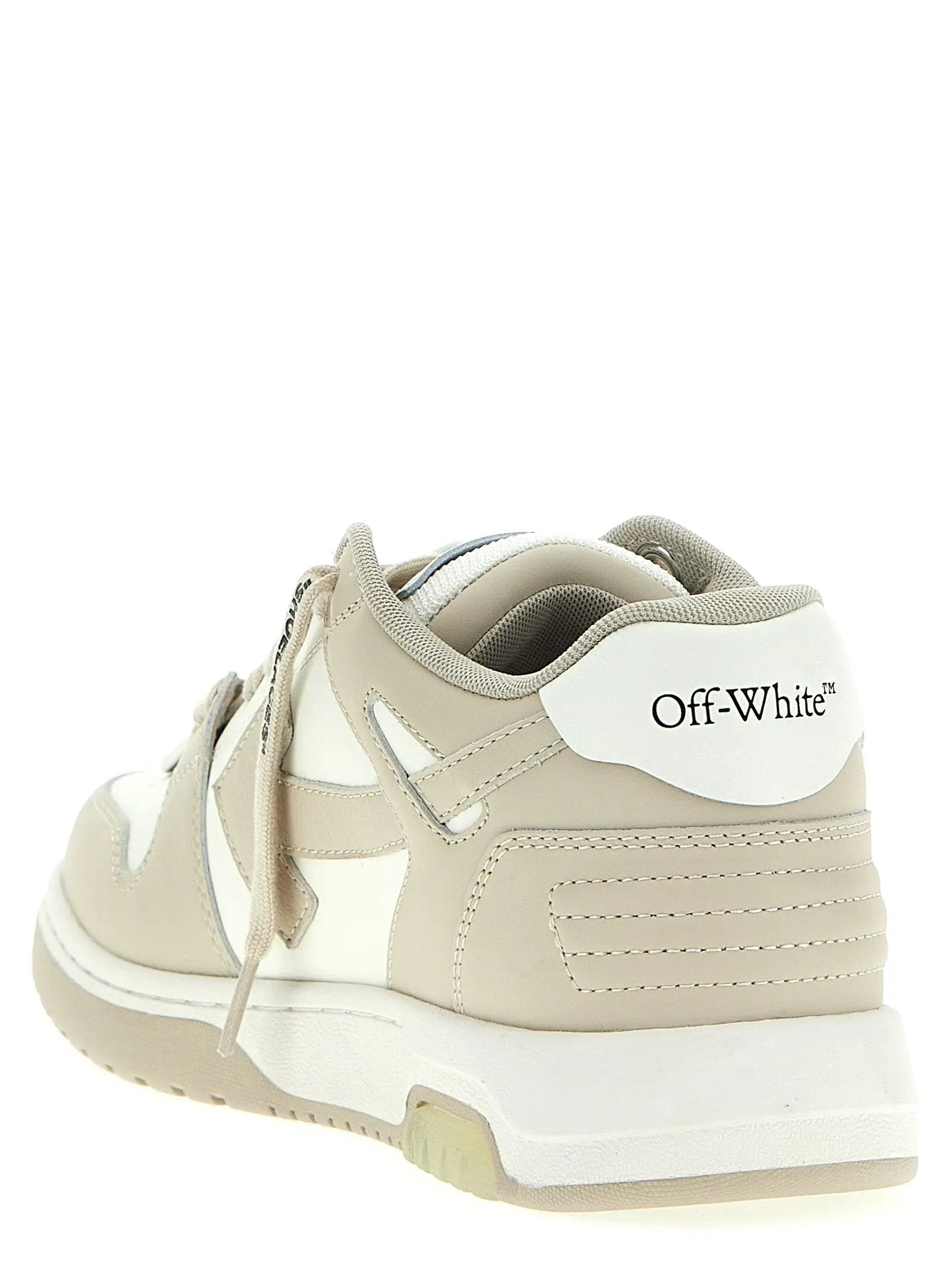 Off-White Beige Calfskin Low Top Sneakers