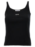 Off-White Black Cotton Sleeveles T-Shirt