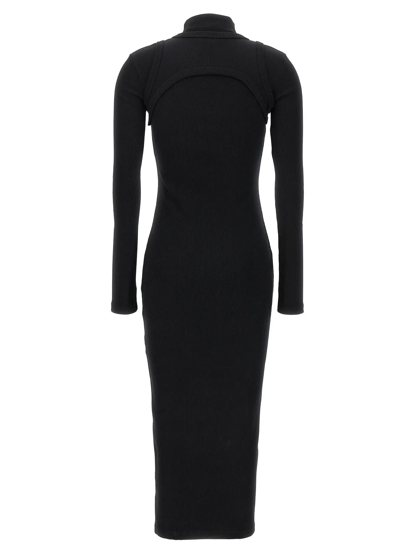Off-White Black Cotton Midi Dress
