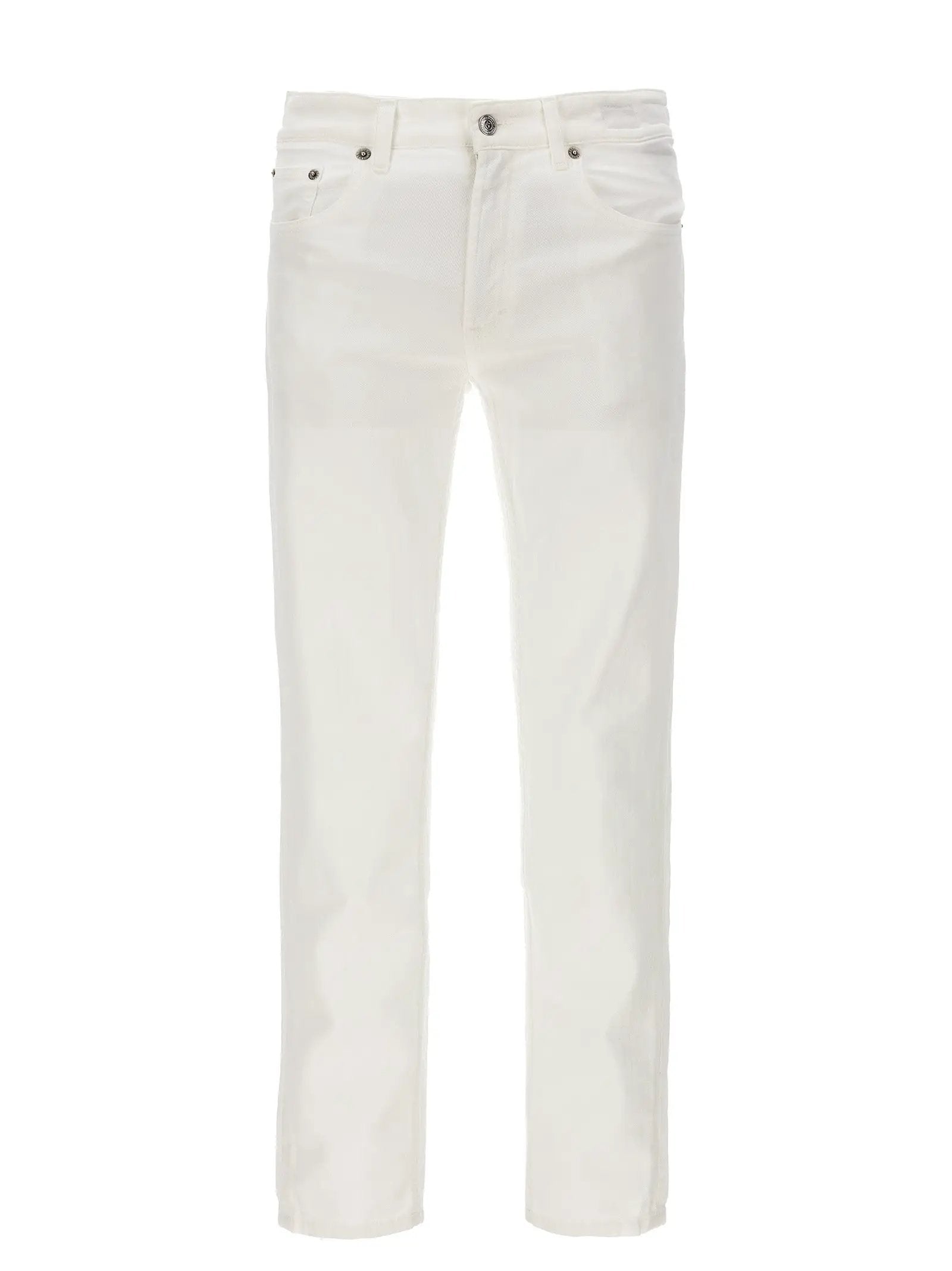 Department 5 White Cotton Straight-Leg Jeans