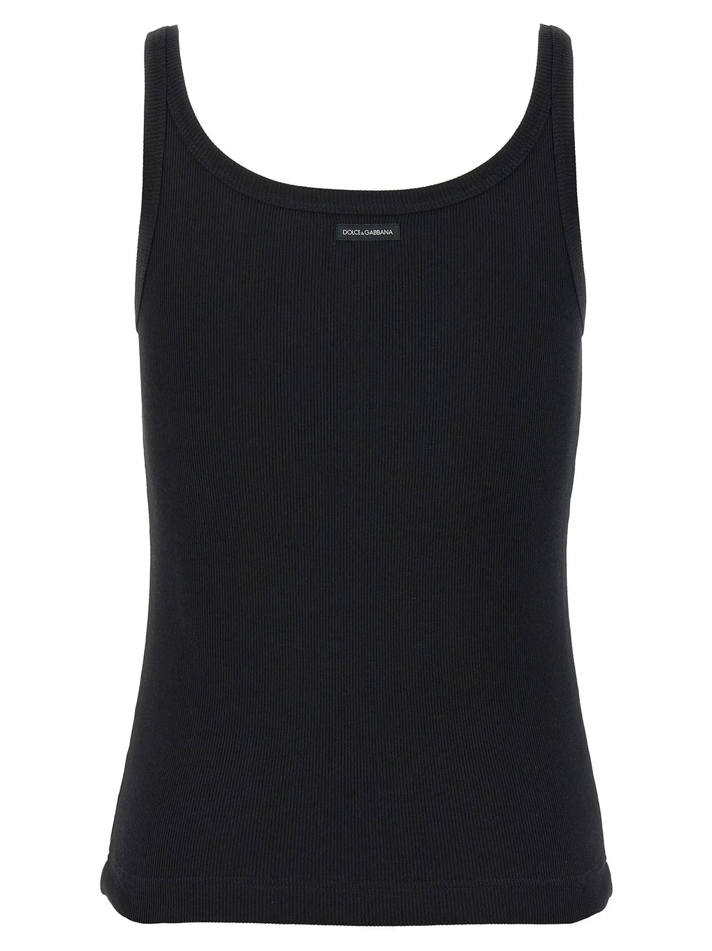 Dolce & Gabbana Black Cotton Tank Tops