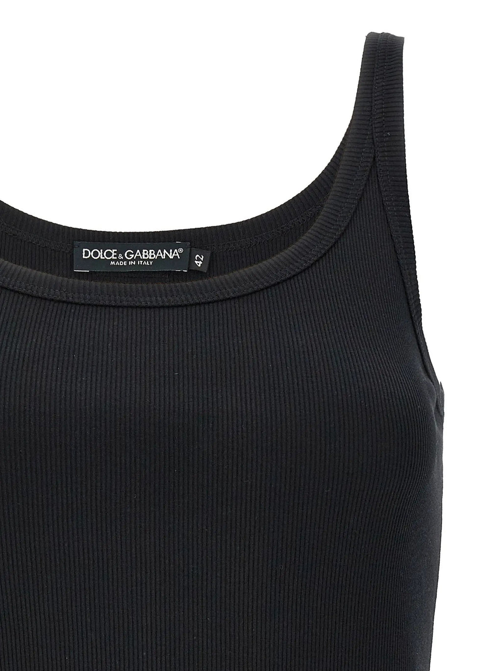 Dolce & Gabbana Black Cotton Tank Tops