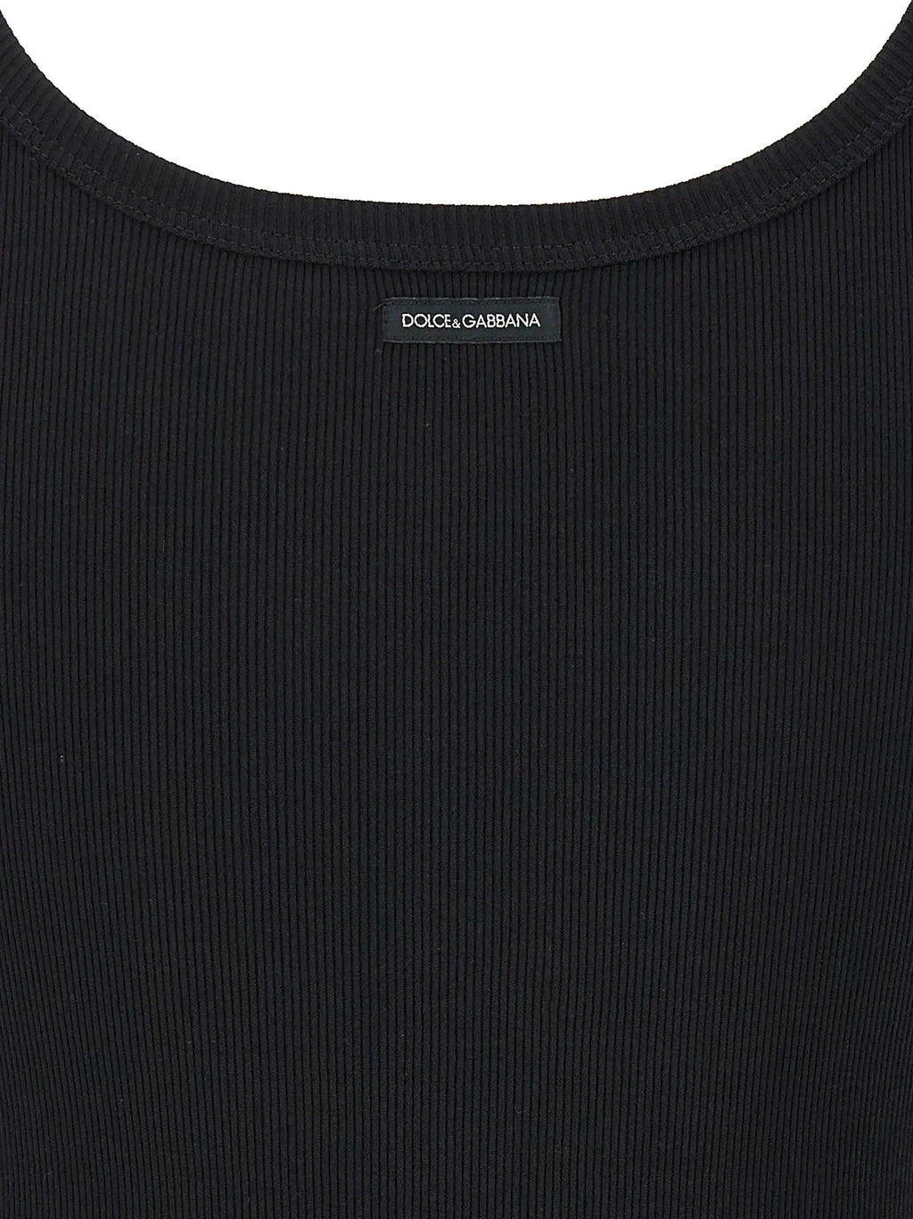 Dolce & Gabbana Black Cotton Tank Tops