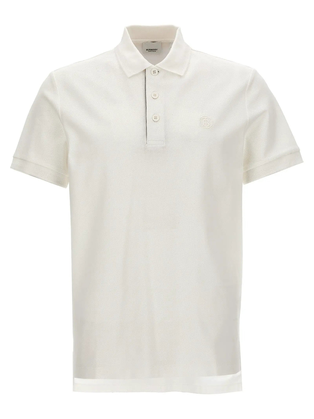 Burberry White Cotton Polo Shirt