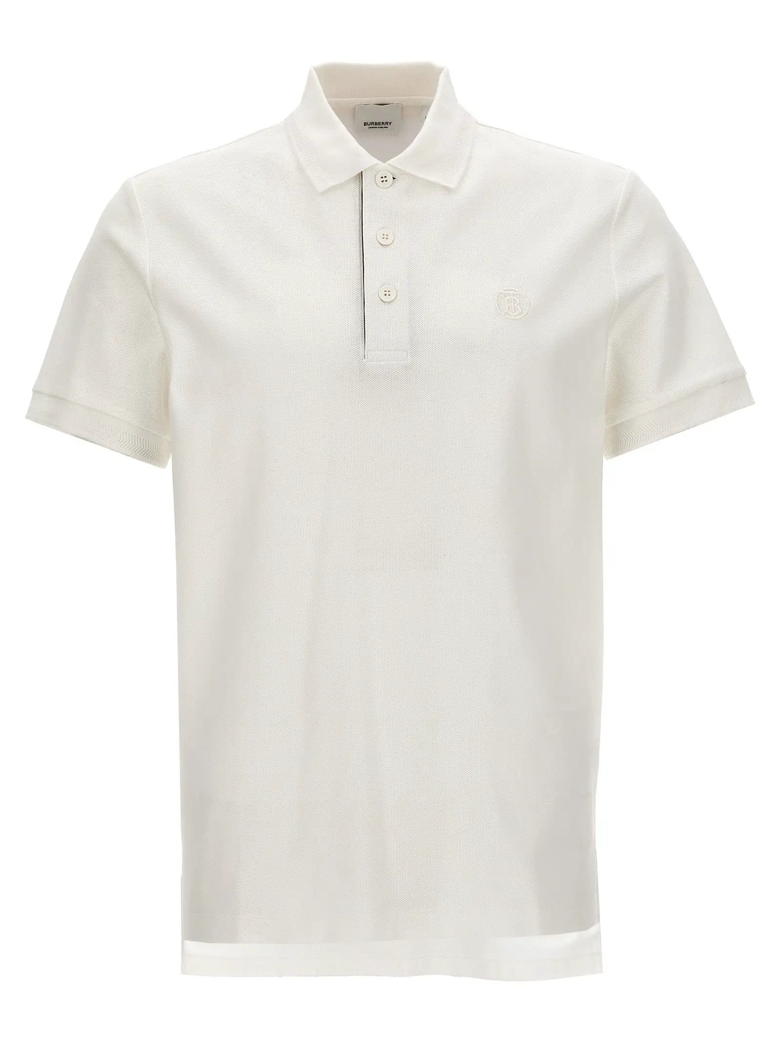 Burberry White Cotton Polo Shirt