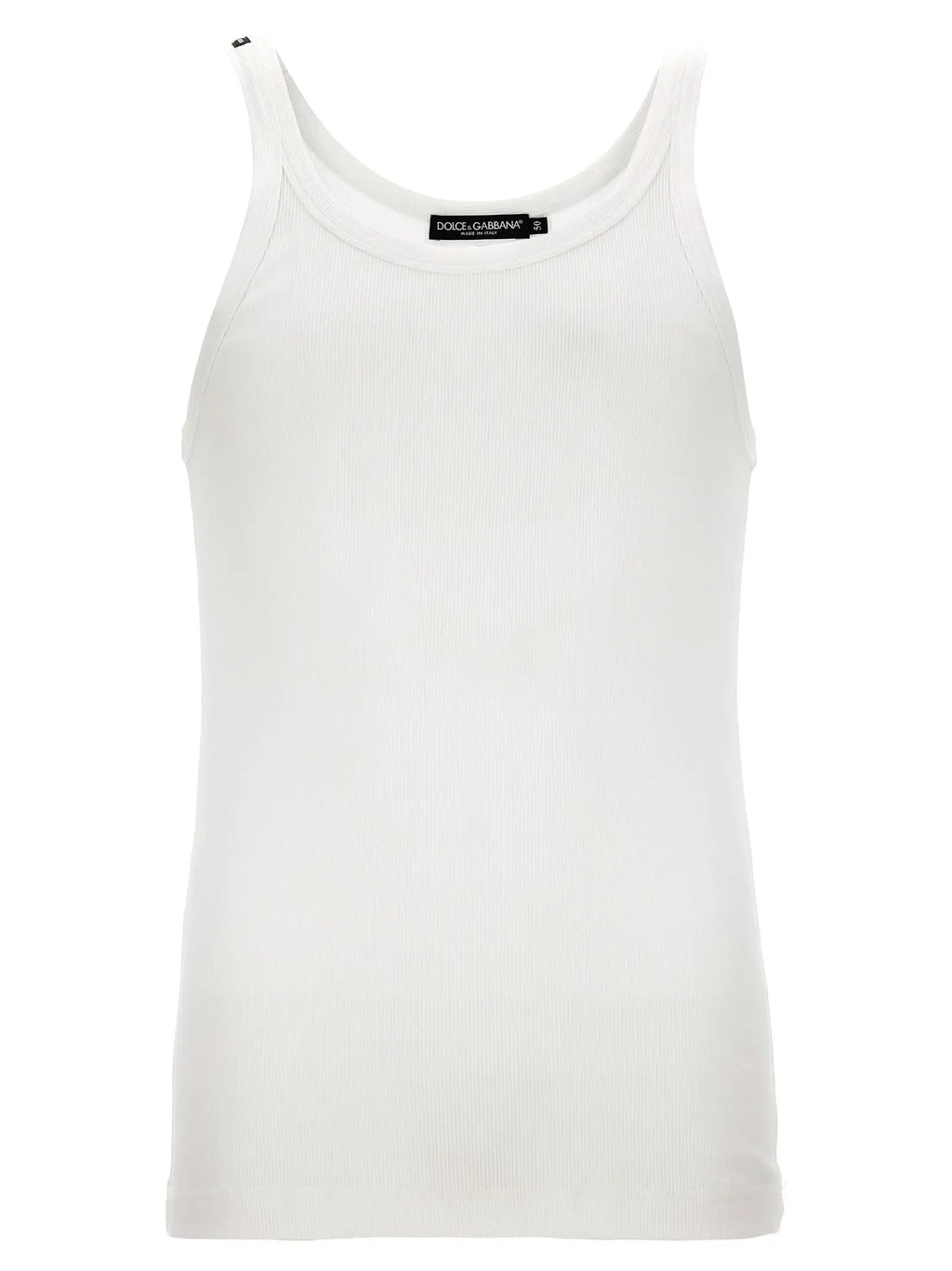 Dolce & Gabbana White Cotton Tank Tops