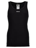 Versace Black Cotton Sleeveles T-Shirt