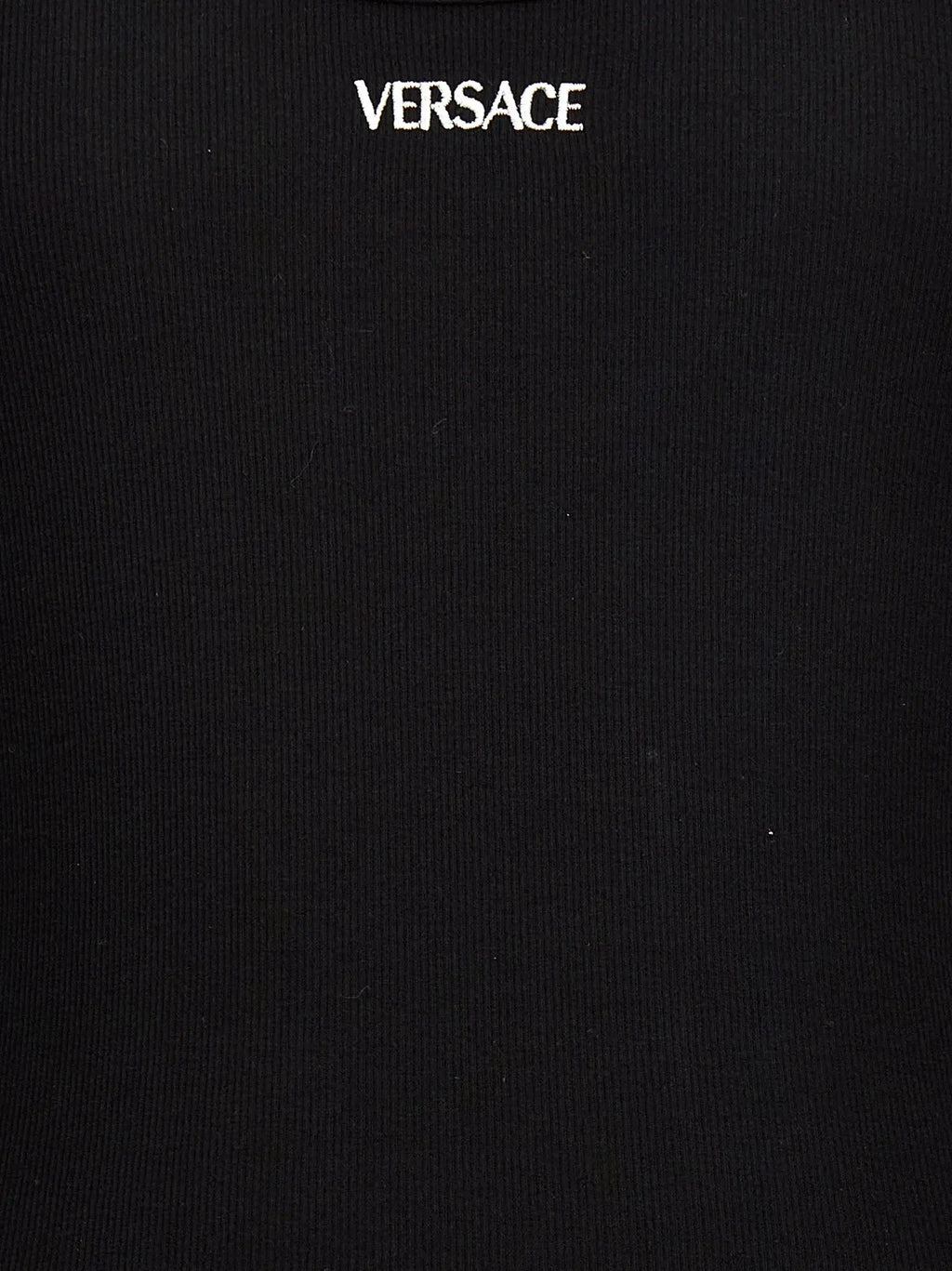 Versace Black Cotton Sleeveles T-Shirt
