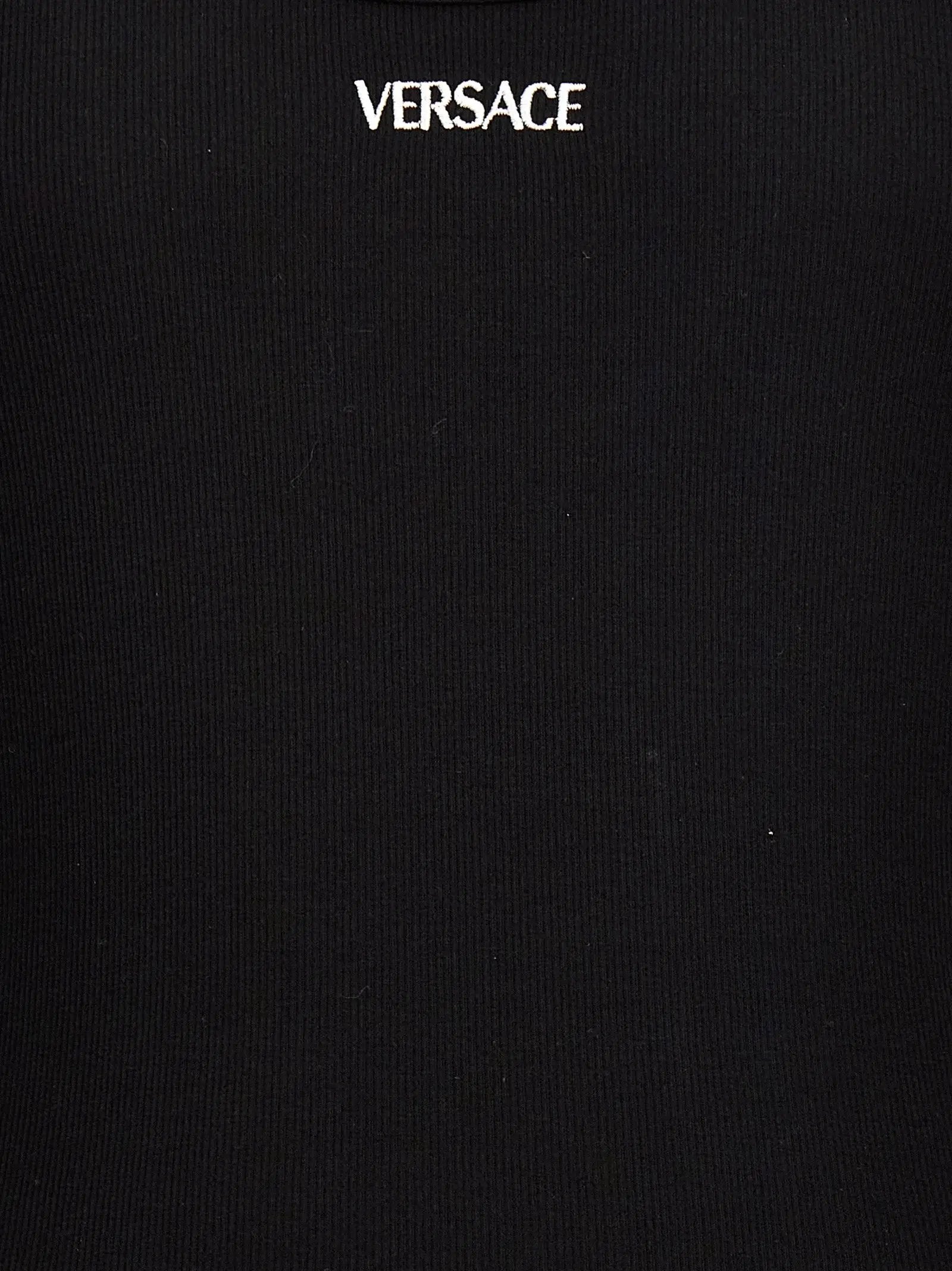 Versace Black Cotton Sleeveles T-Shirt
