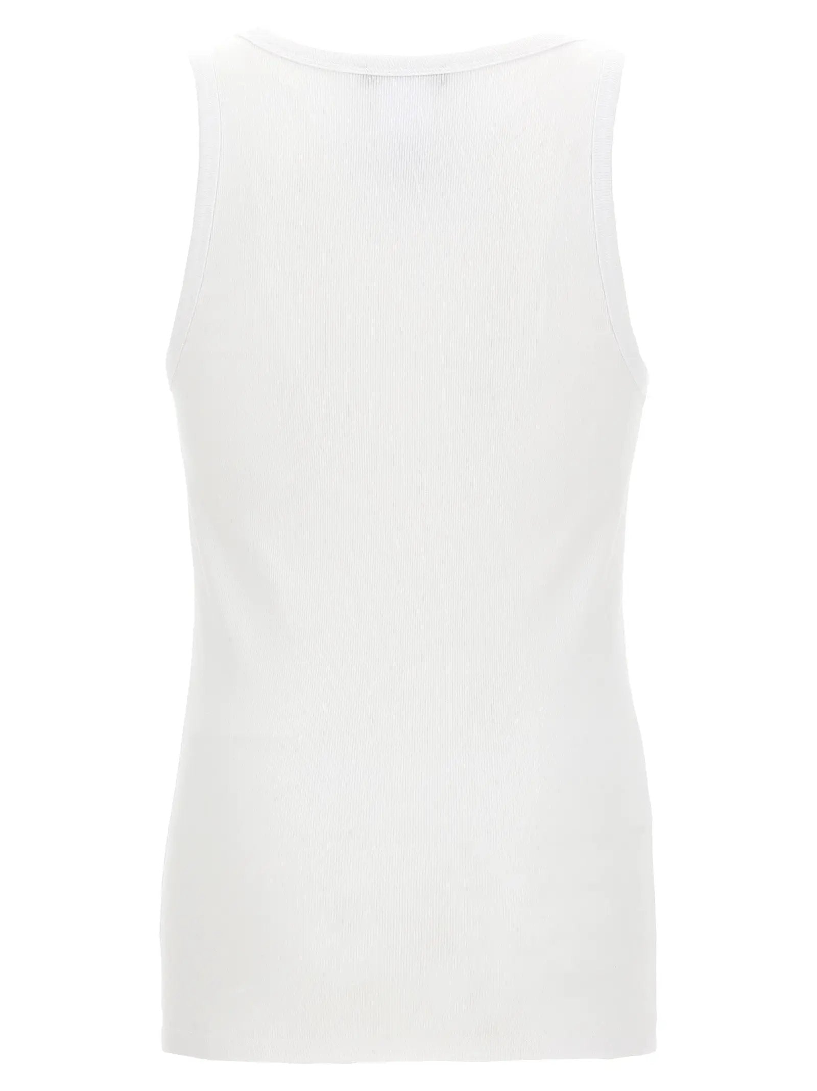 Versace White Cotton Sleeveles T-Shirt