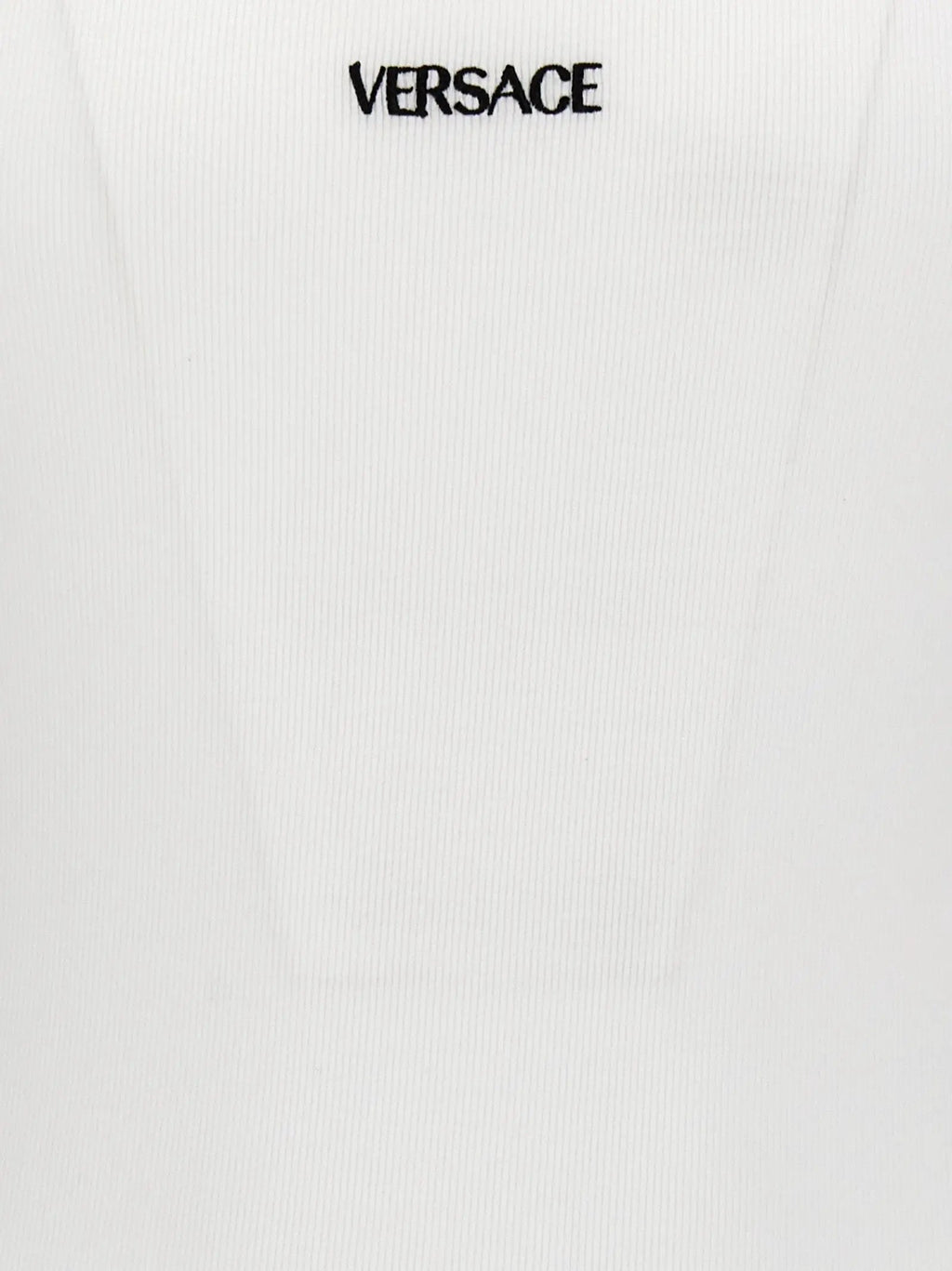 Versace White Cotton Sleeveles T-Shirt
