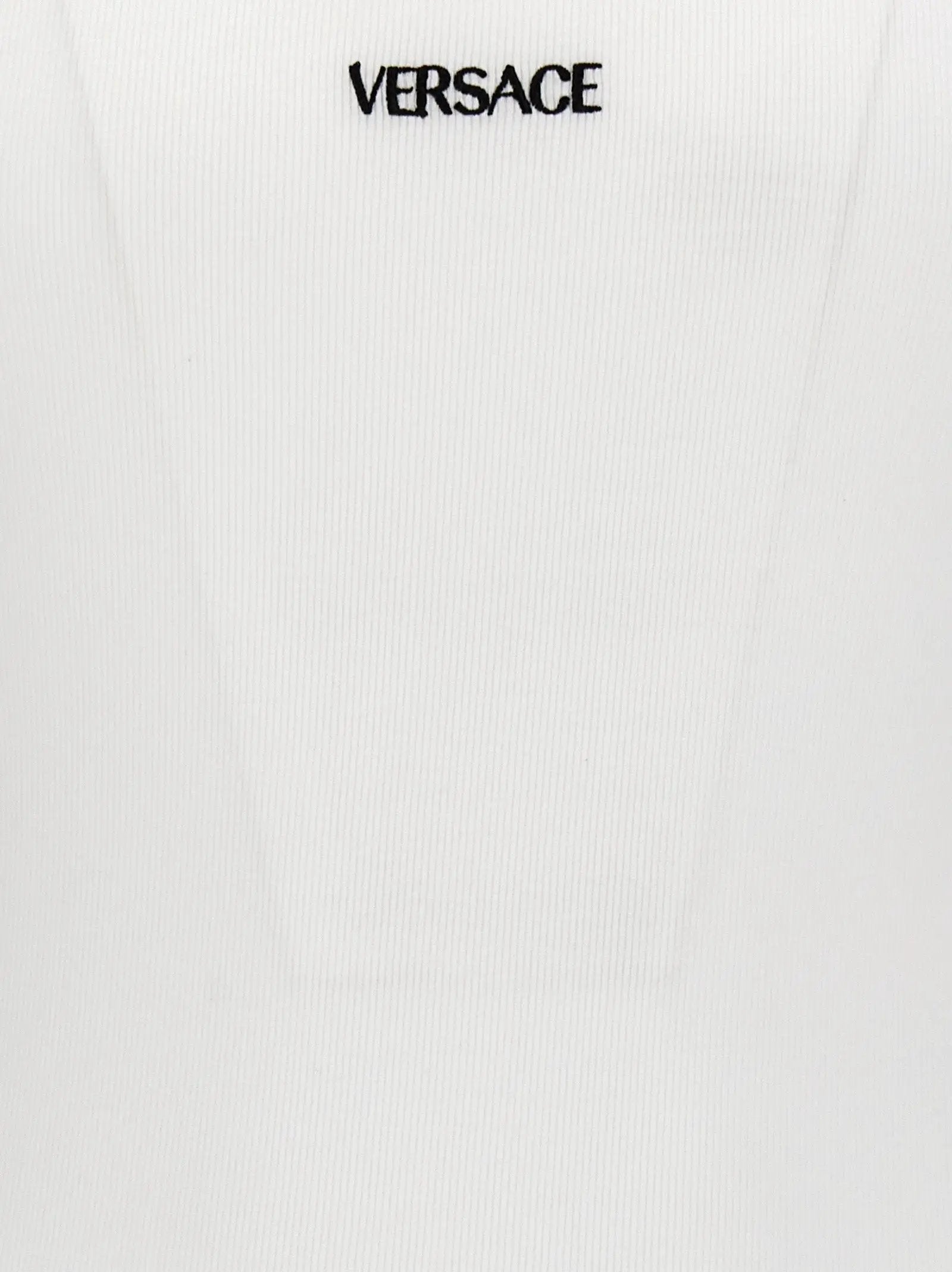 Versace White Cotton Sleeveles T-Shirt