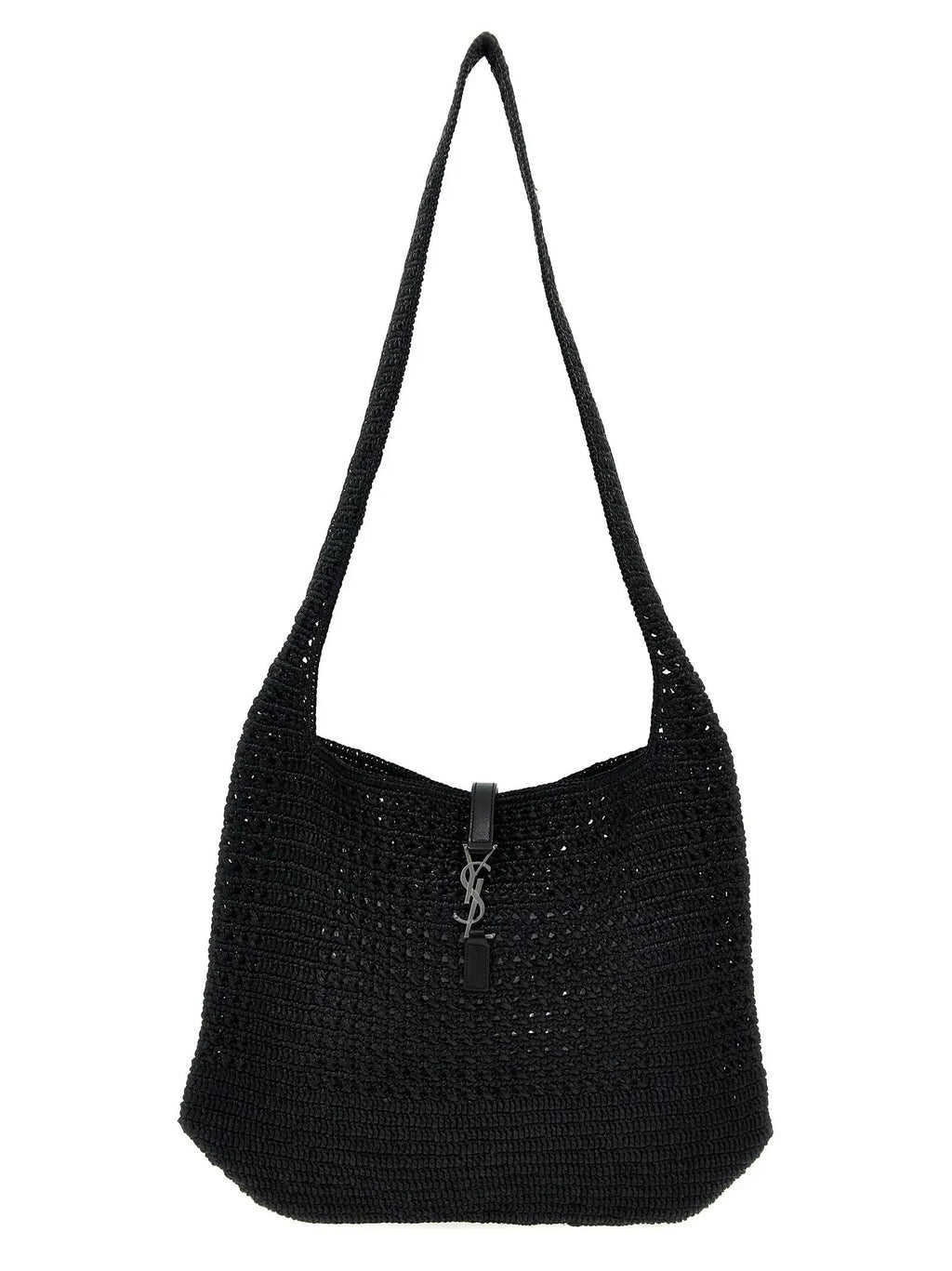 Saint Laurent Black Raffia Tote Bag