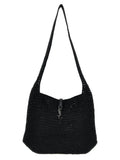 Saint Laurent Black Raffia Tote Bag