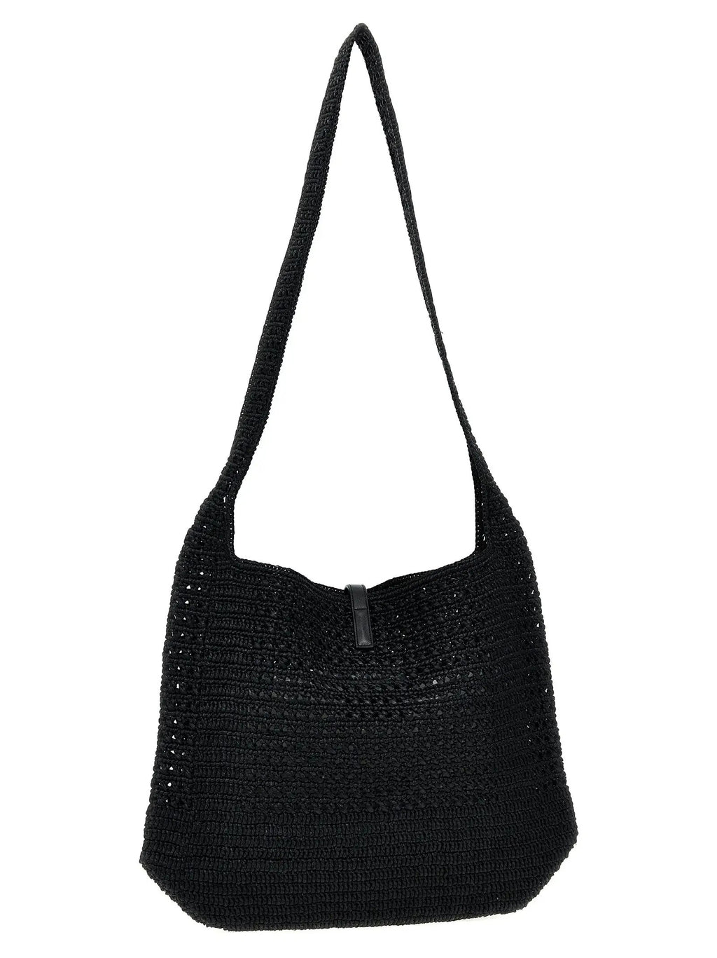 Saint Laurent Black Raffia Tote Bag