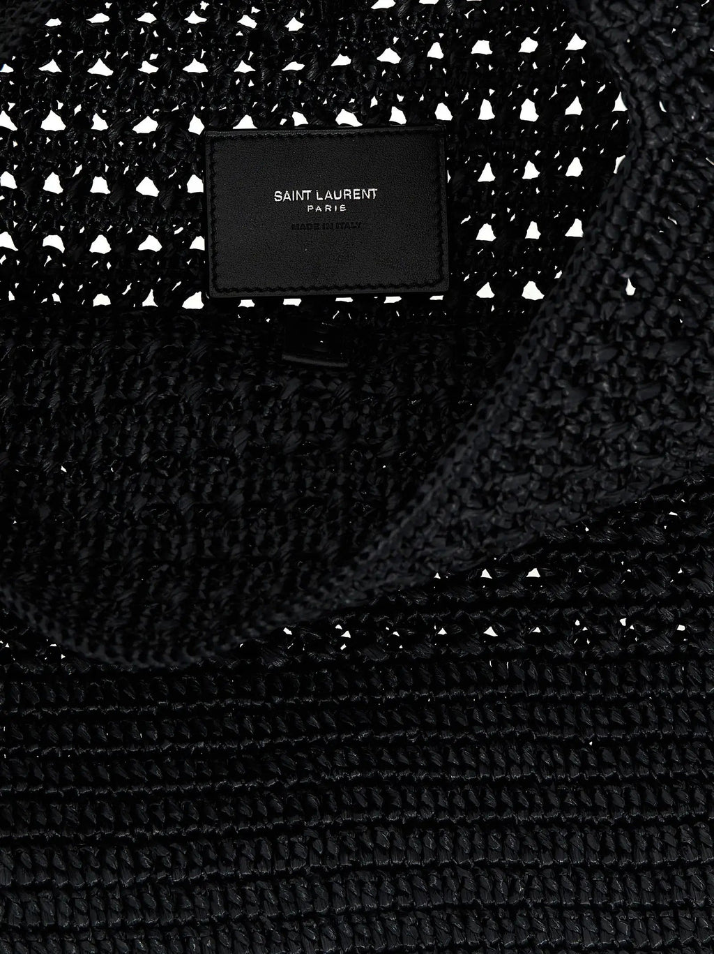 Saint Laurent Black Raffia Tote Bag