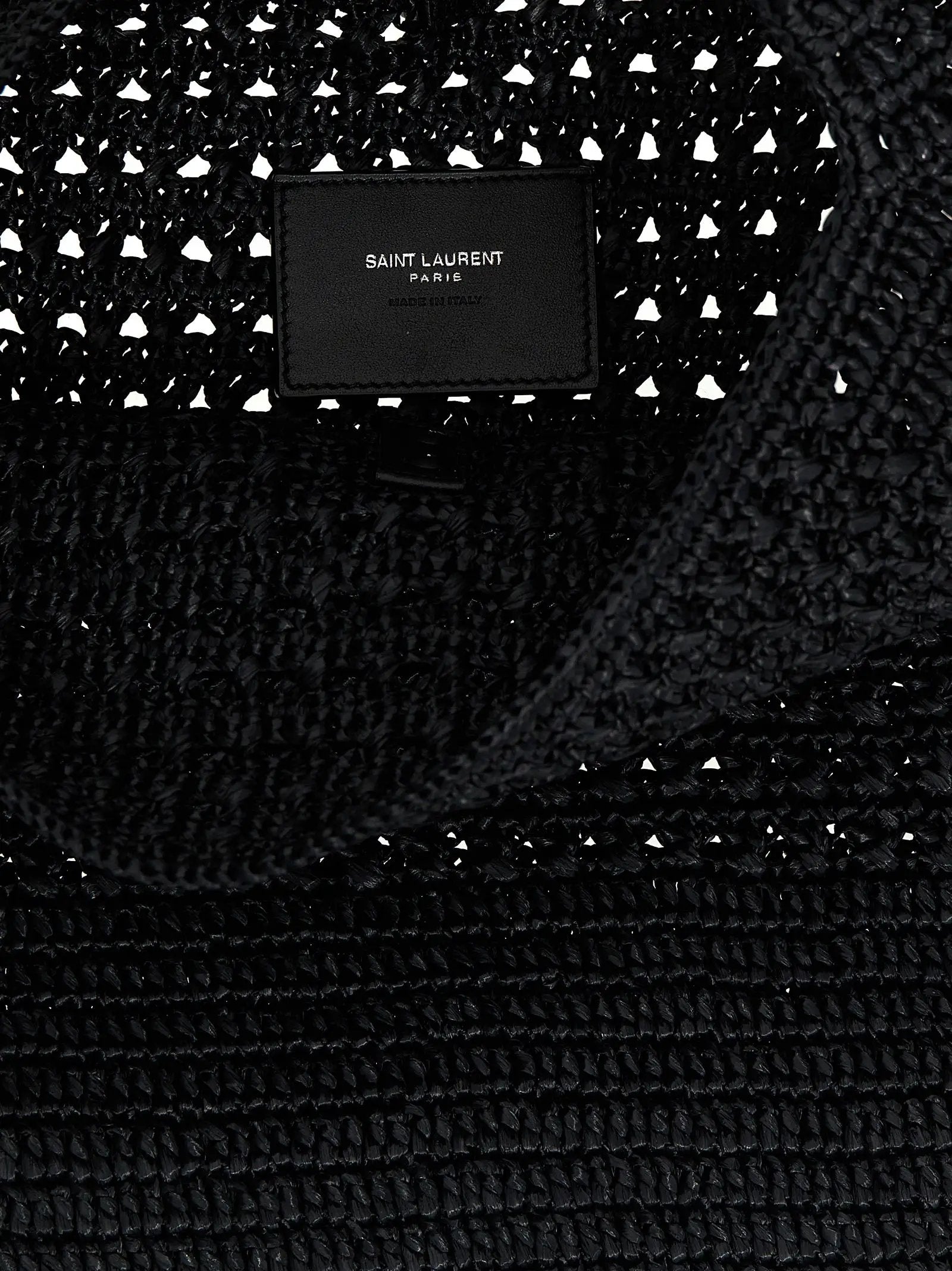 Saint Laurent Black Raffia Tote Bag