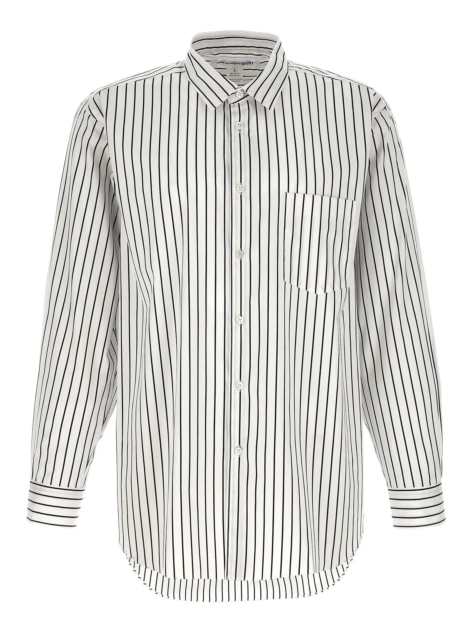 Comme Des Garçons Bicolor Cotton Blouse