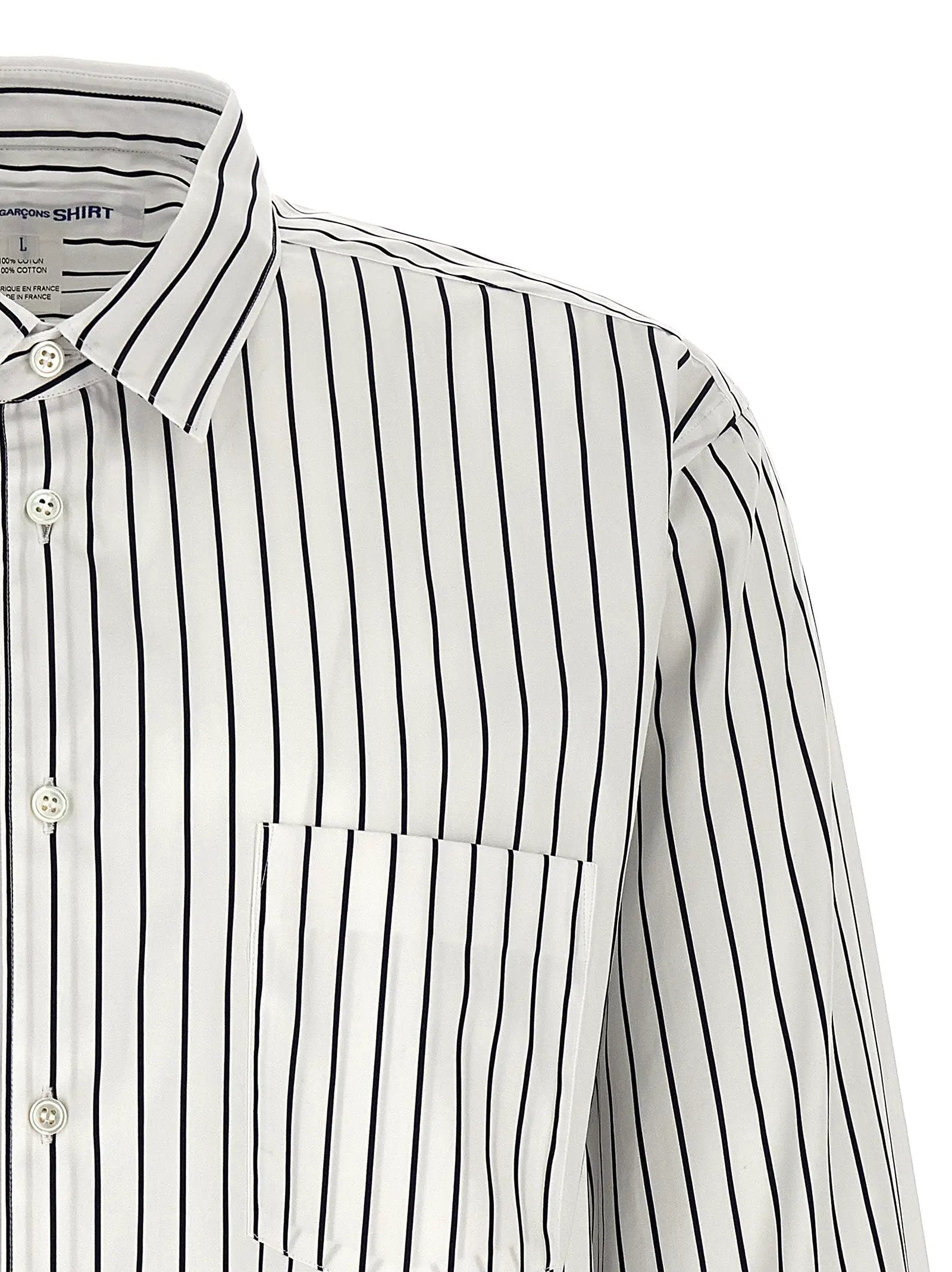 Comme Des Garçons Bicolor Cotton Blouse
