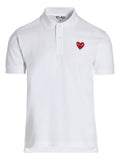 Comme Des Garçons Play White Cotton Polo Shirt