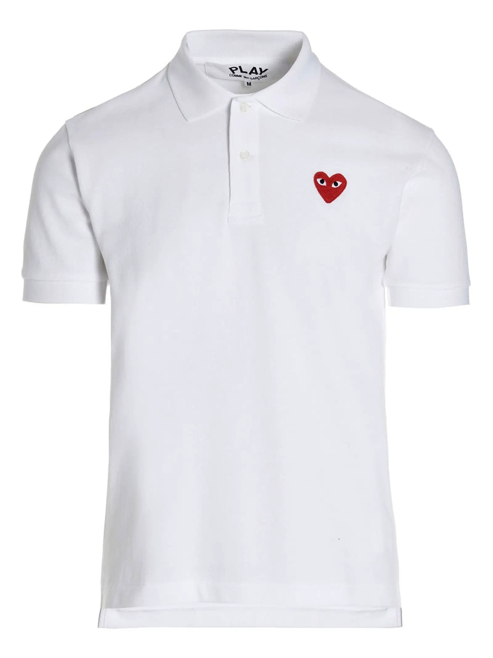 Comme Des Garçons Play White Cotton Polo Shirt