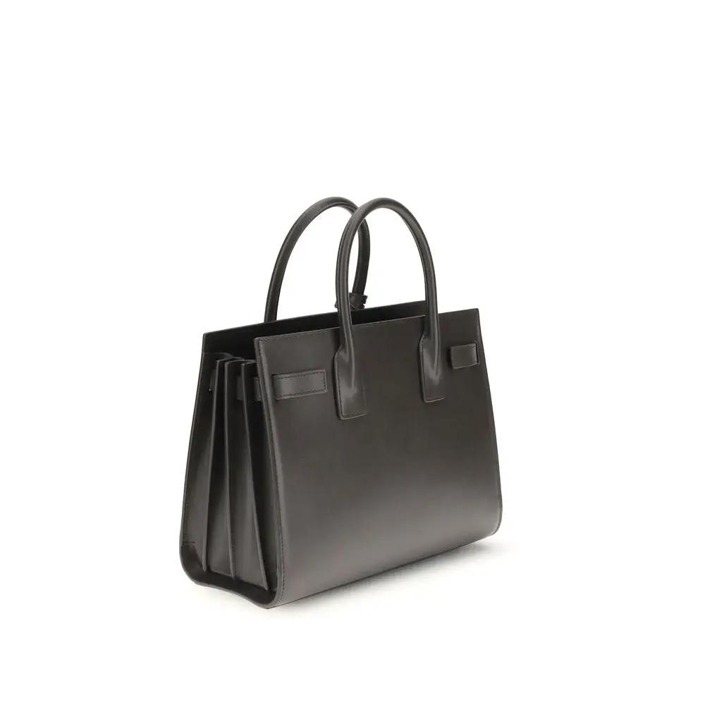 Sac à main Saint Laurent en cuir de veau gris Bos Taurus