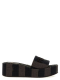 Fendi Brown Cotton Slides