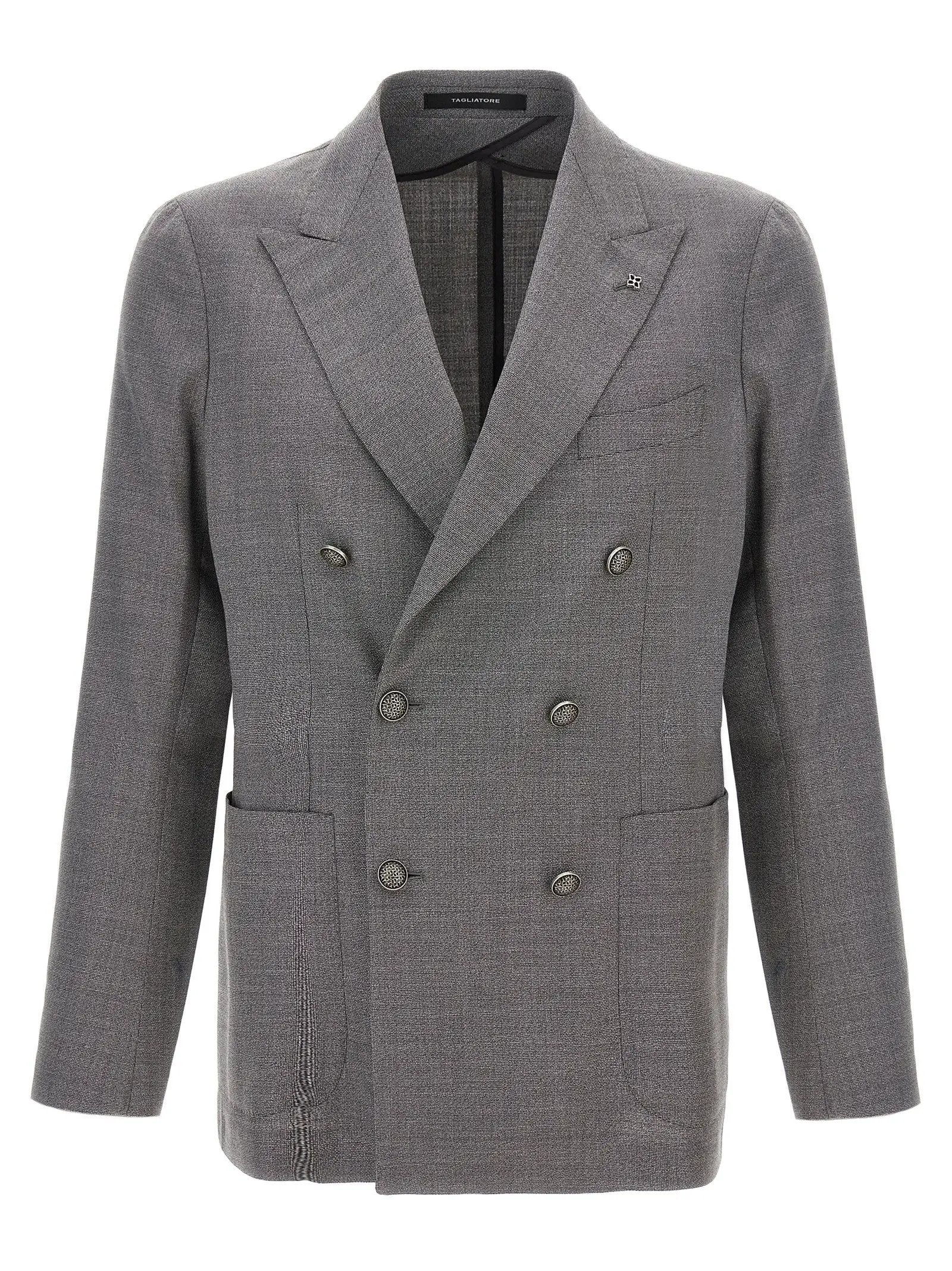 Tagliatore Gray Virgin Wool Blazer