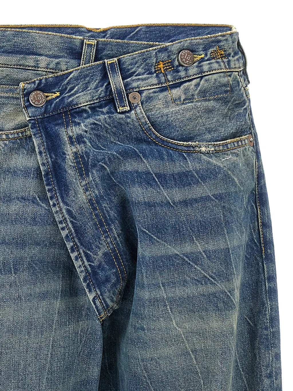 Jean R13 bleu en coton coupe décontractée