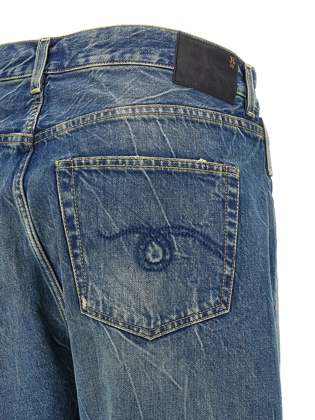 Jean R13 bleu en coton coupe décontractée