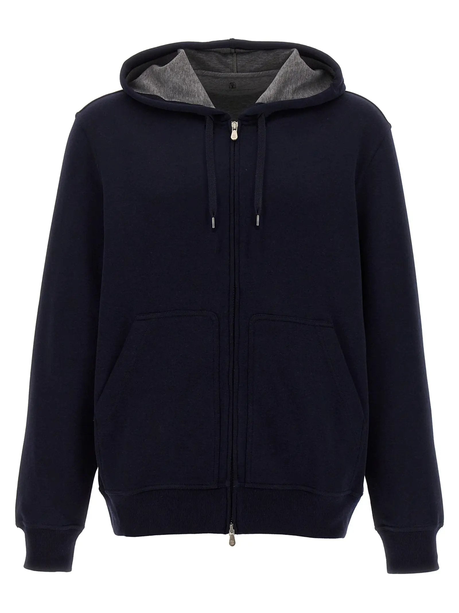 Sweat-shirt en coton bleu Brunello Cucinelli
