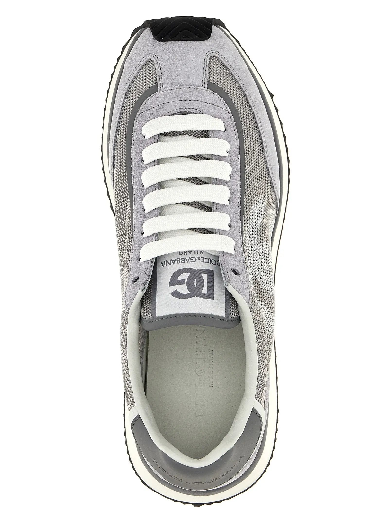 Baskets athlétiques Dolce & Gabbana en cuir de veau gris