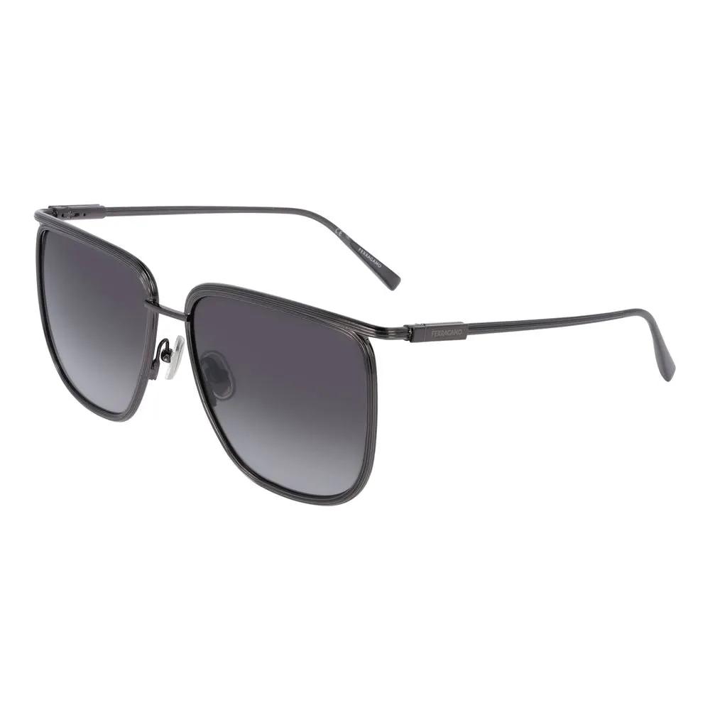 Lunettes de soleil Ferragamo en métal gris
