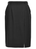 Dolce & Gabbana Black Virgin Wool Midi Skirt