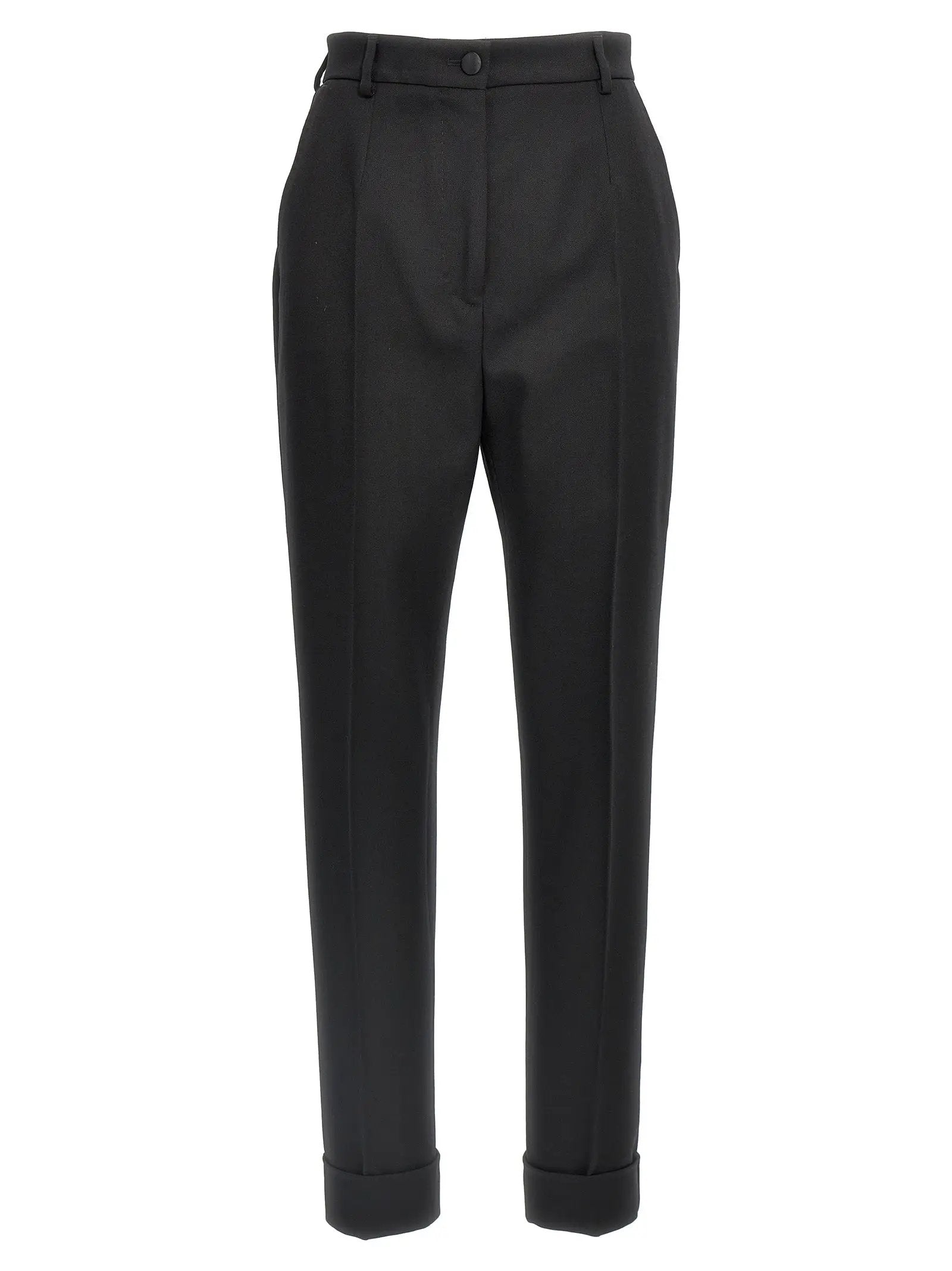 Dolce & Gabbana Pantalon habillé noir en laine vierge