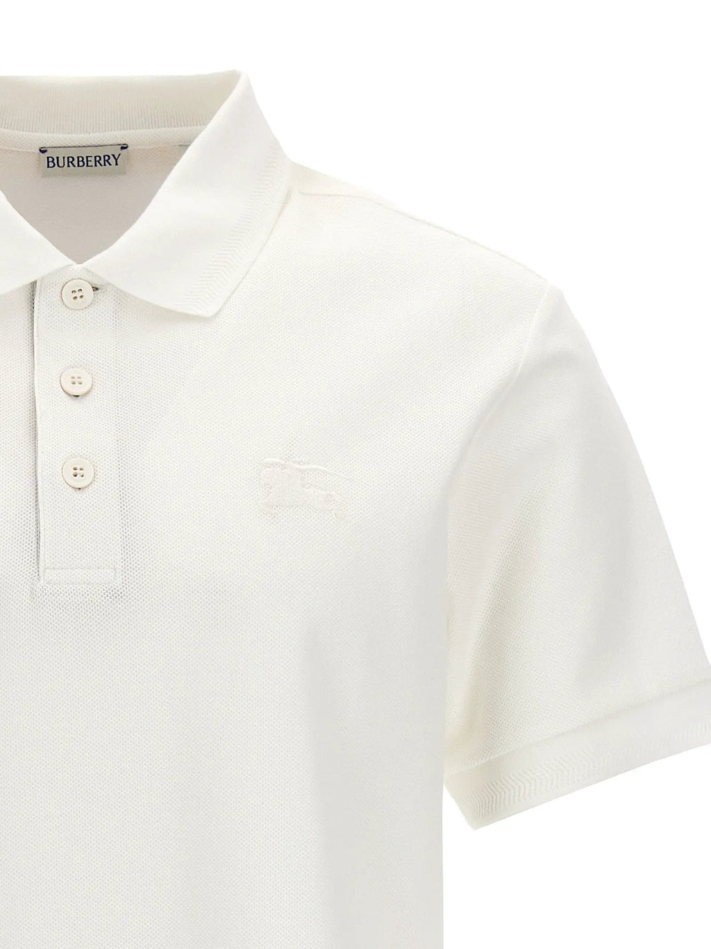 Burberry White Cotton Polo Shirt
