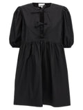 Ganni Black Cotton Short Dress