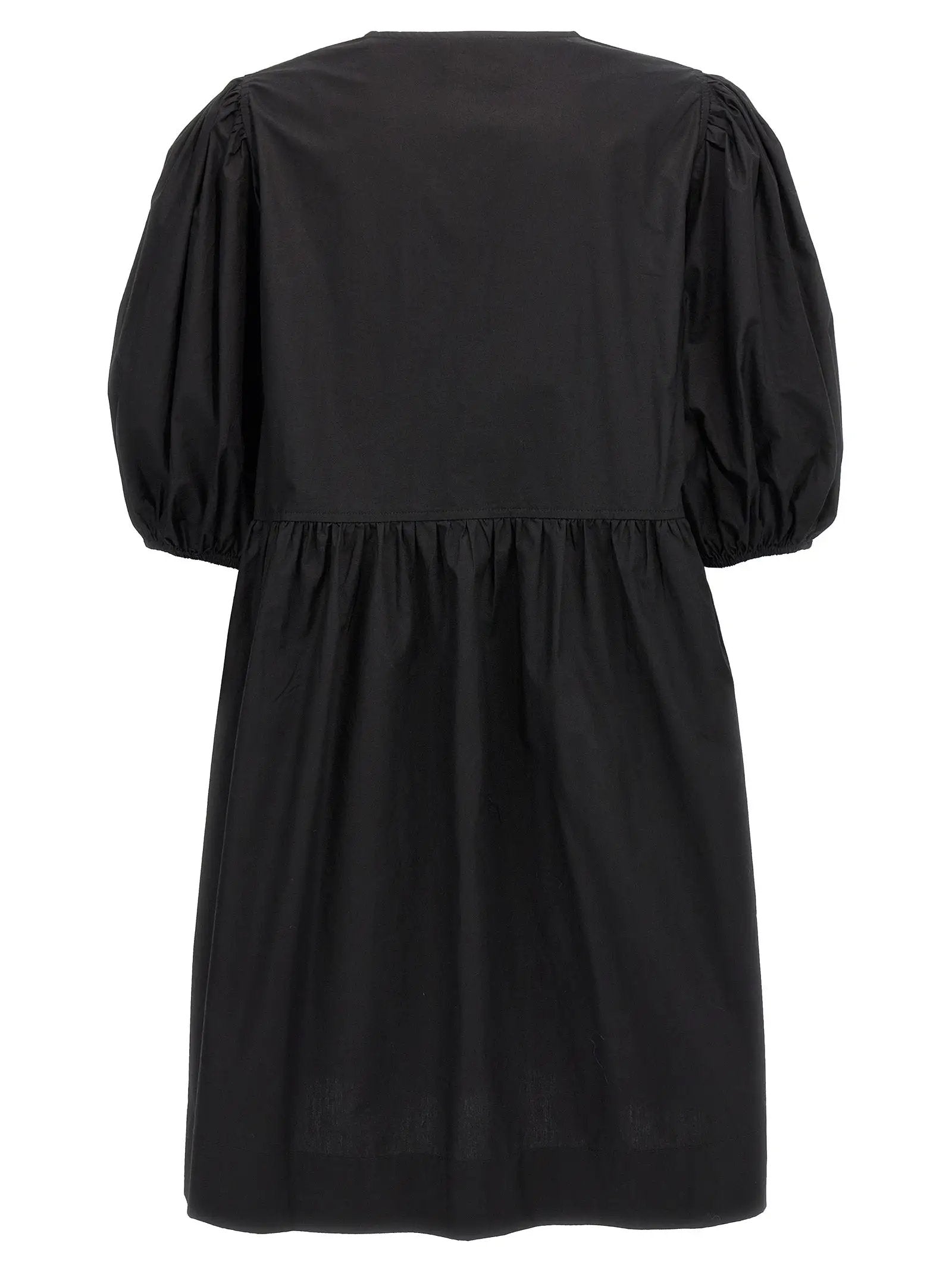 Ganni Black Cotton Short Dress