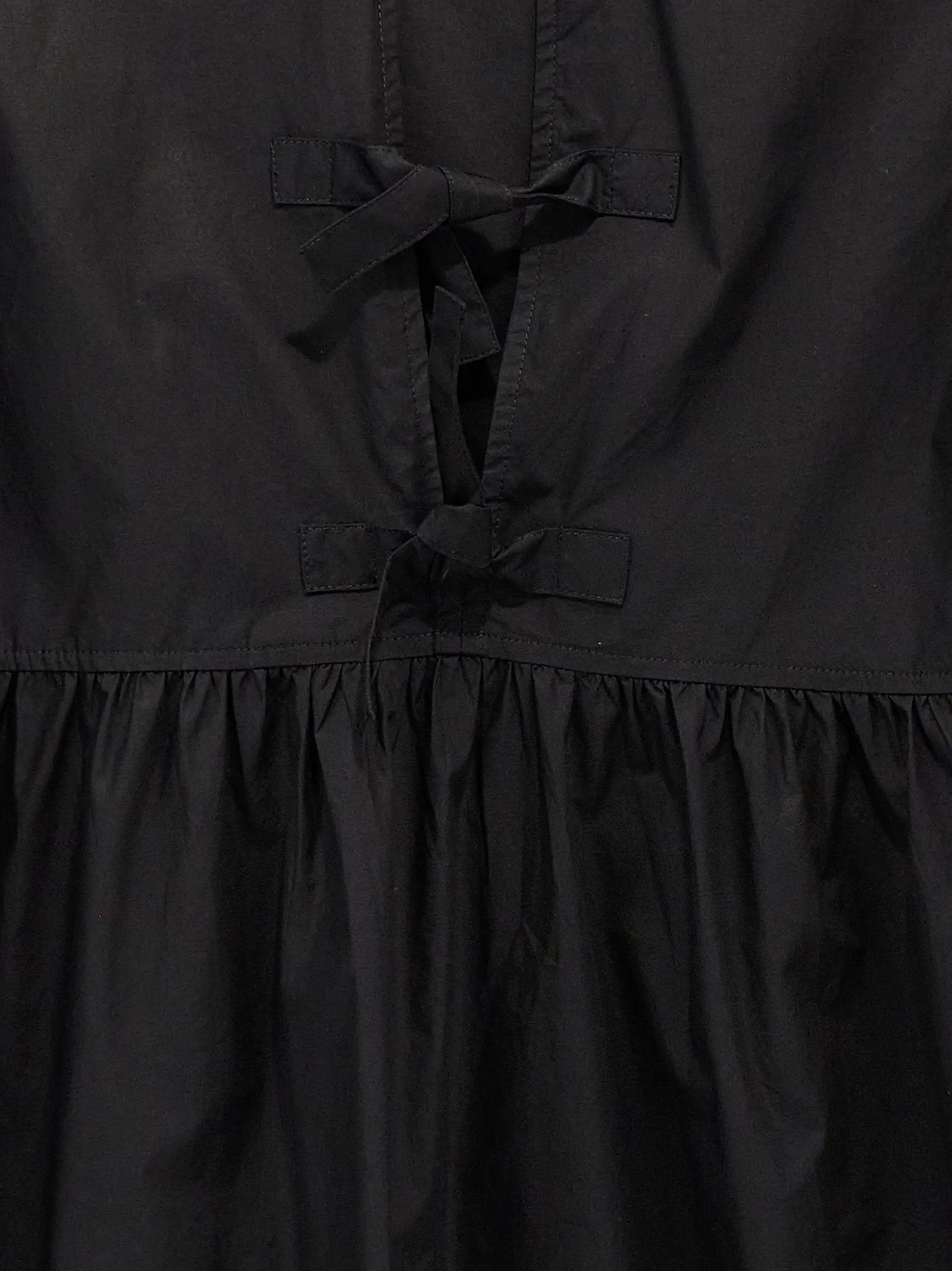 Ganni Black Cotton Short Dress