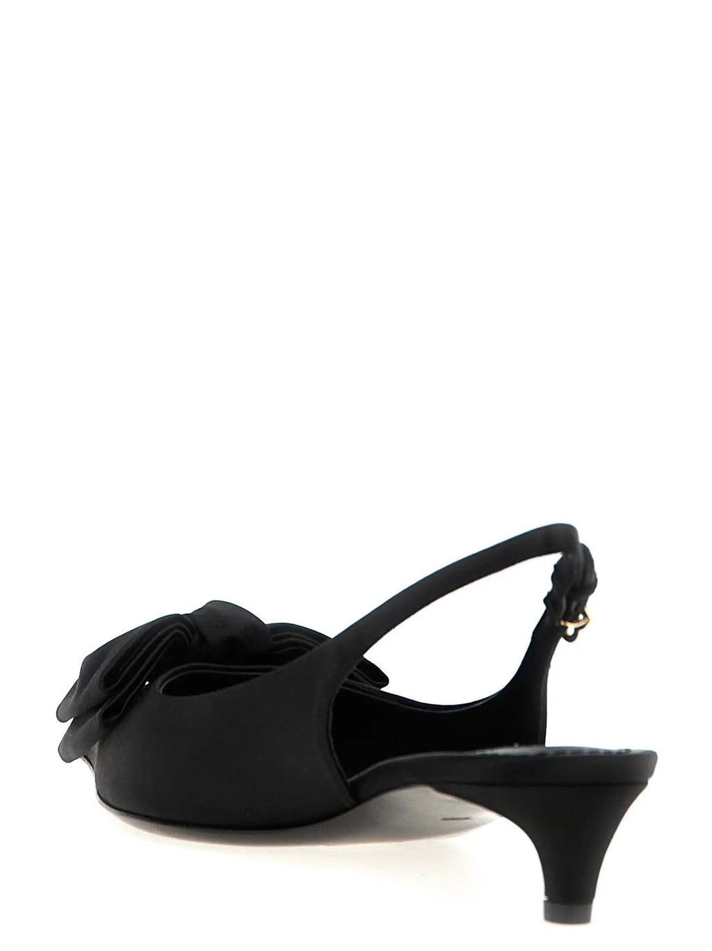 Dolce & Gabbana Black Viscose Mid Heel Pumps